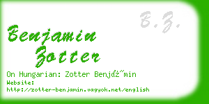 benjamin zotter business card